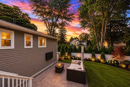 40 34 Middletown Montvale Twilight backyard with vibrant sunset sky