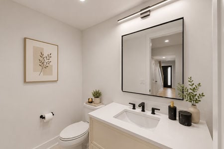 41. 401 Grand Ave. Minimalist modern powder room design