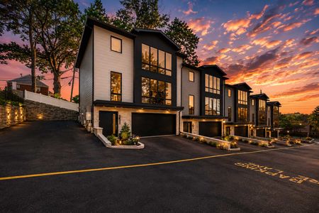 43. 401 Grand Ave. Modern townhouse row at sunset