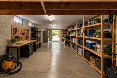 45. 135 Skyline Lakes Dr. Organized garage workshop with natural light