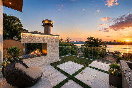 6-31 Casta Modern terrace at sunset by the river
