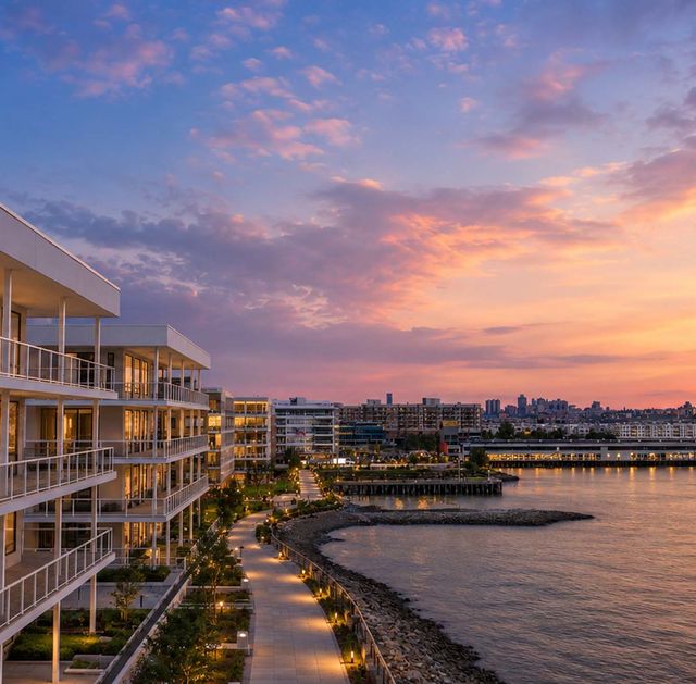 Glass House Twilight waterfront