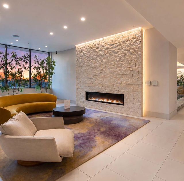 One Hudson Park lobby with sunset views