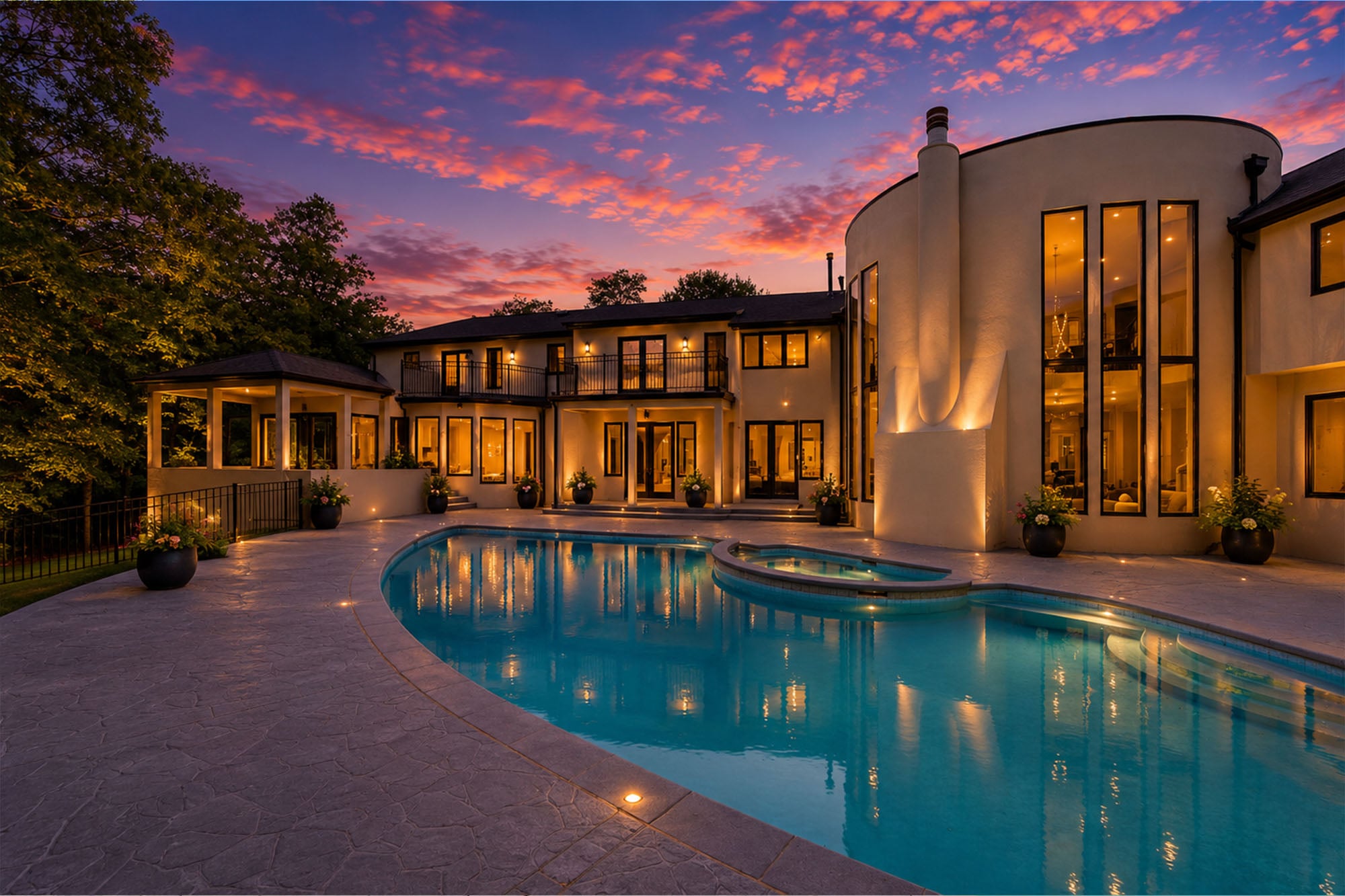 809 W Shore Dr, Kinnelon NJ Twilight Pool