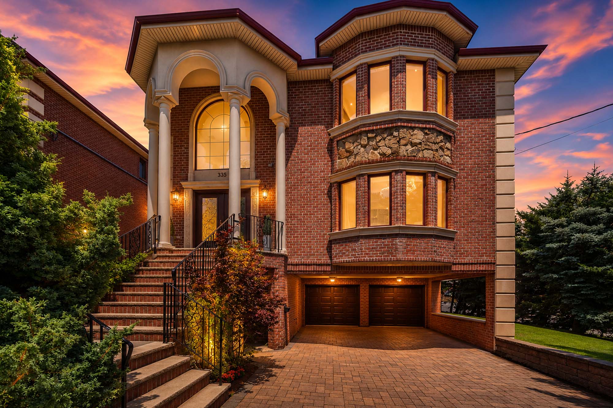 1. 335 Riverdale Luxurious suburban home at twilight
