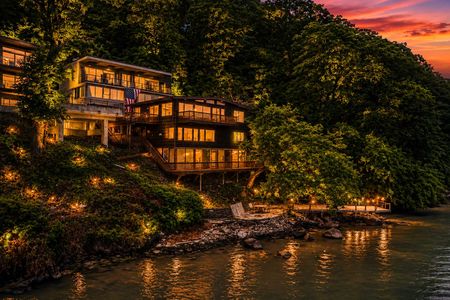 1. 35 Shore Twilight lakeside retreat with sunset glow