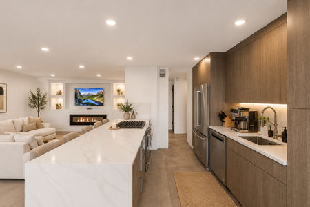 10. 2200 N Central Modern minimalist kitchen and living room