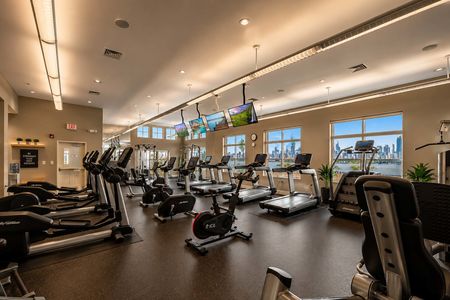 11. 26 Ave Port Imperial Modern gym with city skyline view