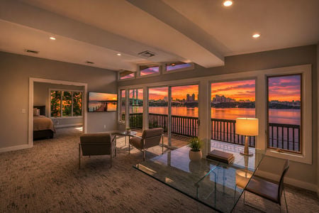 14. 35 Shore Modern living space with sunset view
