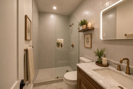 14. 69 E Clinton #A Modern spa-inspired bathroom retreat
