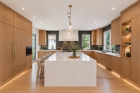16. 14 Allison Modern minimalist kitchen with wood accents