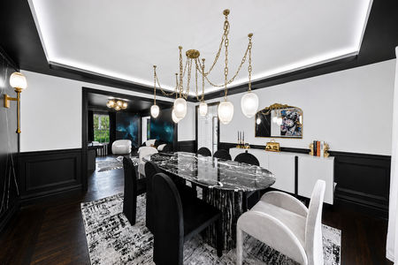 17. 5 Gates Pl. Sophisticated dining room with gold accents