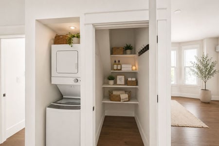17. 67 E Clinton Minimalist laundry and storage nook