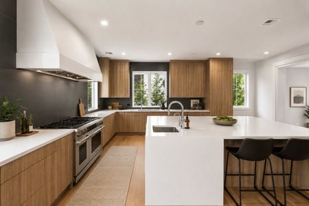 19. 14 Allison Modern minimalist kitchen with natural warmth