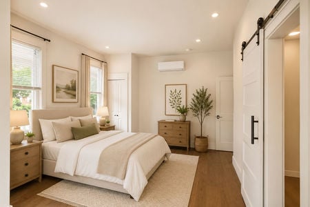 19. 67 E Clinton Modern minimalist bedroom with natural light