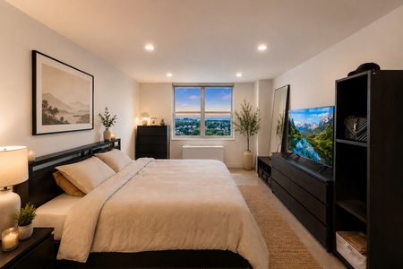 20. 2200 N Central Cozy minimalist bedroom with scenic view