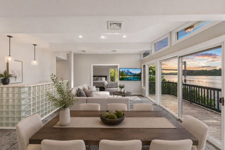 20. 35 Shore Modern living room with sunset view