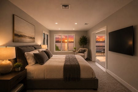 21. 35 Shore Cozy bedroom with sunset view