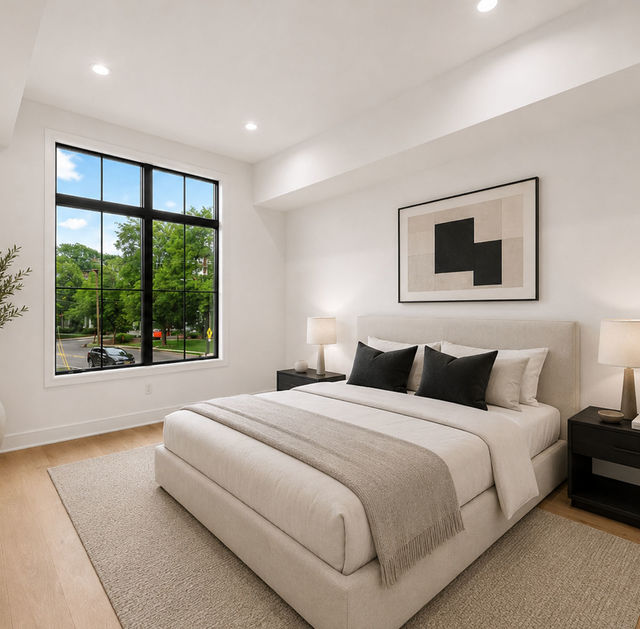 21 Modern minimalist bedroom with greenery