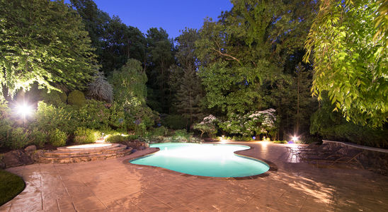 Back yard at 159 Anderson Ave Alpine NJ Proper