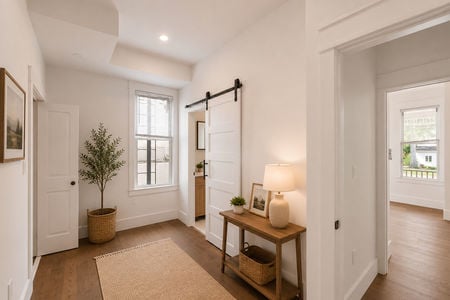 24.67 E Clinton Cozy Scandinavian-style hallway with natural light