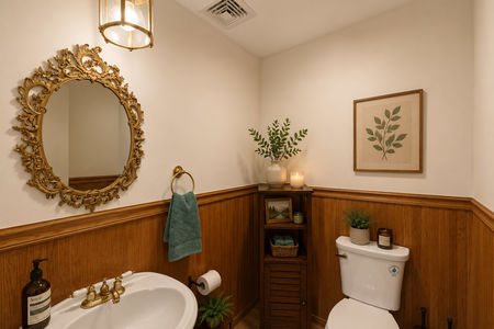 25. 933 River Rd. Elegant vintage-inspired bathroom retreat