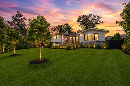 3. 35 Jane Serene suburban sunset with landscaped lawn