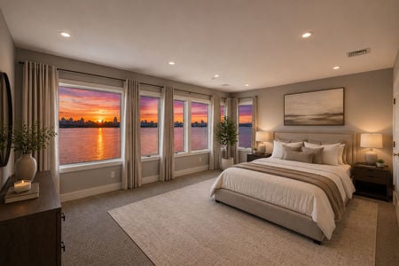 30. 35 Shore Elegant bedroom with sunset view