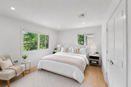 31. 35 Jane Modern minimalist bedroom with natural light