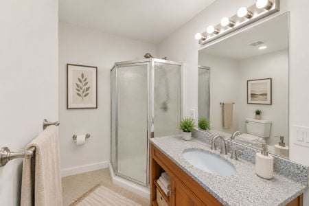 33. 35 Shore Modern bathroom with warm accents