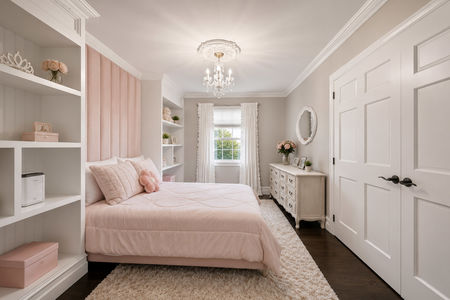 35. 5 Gates Pl. Elegant soft pink guest bedroom