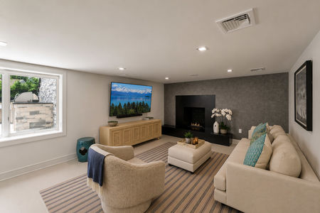 38. 35 Jane Modern, cozy living room with a fireplace