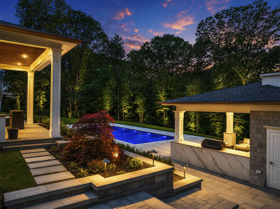 4 396 Knollwood Rd Ridgewood New Jersey Proper Twilight luxury backyard with pool