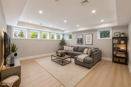 44. 14 Allison Modern minimalist living room with greenery
