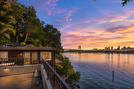 46. 35 Shore Serene riverside sunset with bridge view