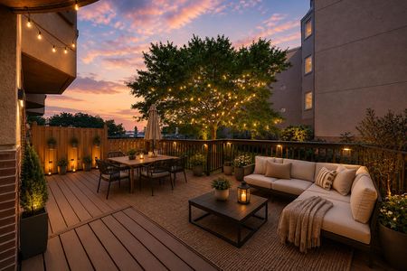 5. 303B Nelson Cozy twilight patio with string lights