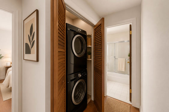 5 Kings Cozy minimalist hallway with laundry nook