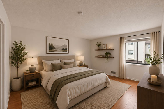 5 Kings Cozy modern bedroom with earthy tones