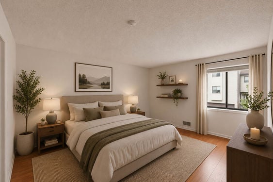 5 Kings Cozy modern bedroom with earthy tones