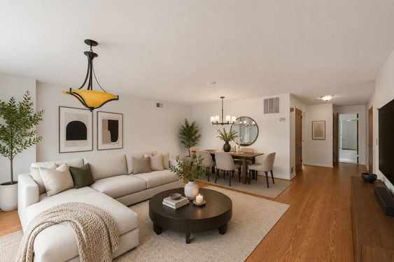 5 Kings Modern minimalist living and dining space