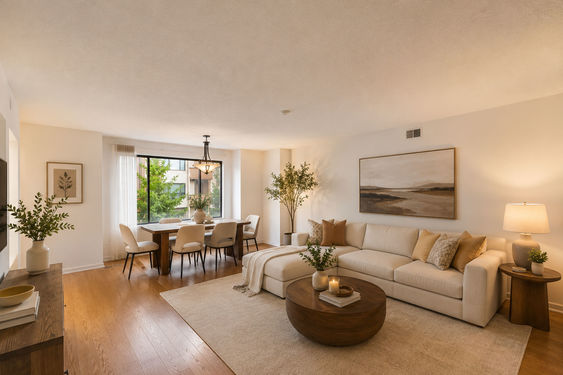 5 Kings Modern neutral-toned living and dining space