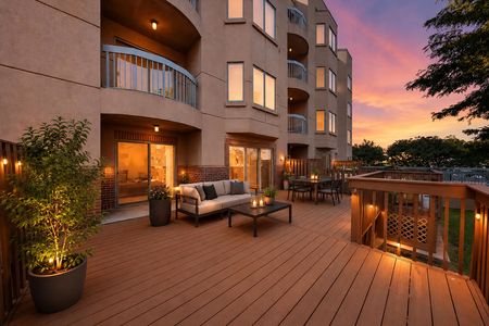 7. 303B Nelson Twilight patio with warm lighting