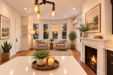 7. 67 E Clinton Warm evening glow in modern living room