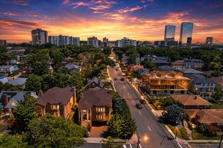 74. 335 Riverdale Suburban sunset with distant skyline