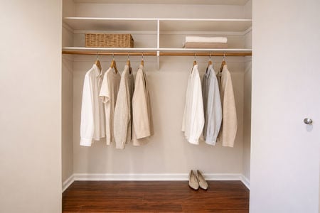 9. 2 Cottage Minimalist Neutral-Toned Organized Closet