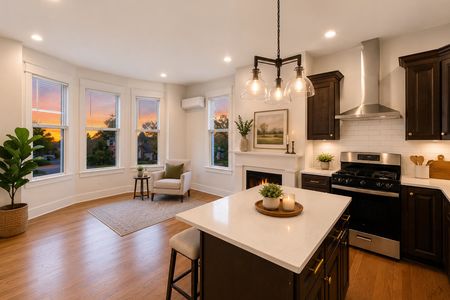 9. 67 E Clinton Cozy modern kitchen at sunset