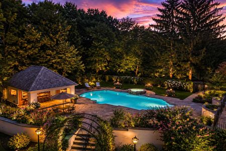0.23 38 Bridle Way Saddle River NJ Twilight Luxury Pool Garden Retreat