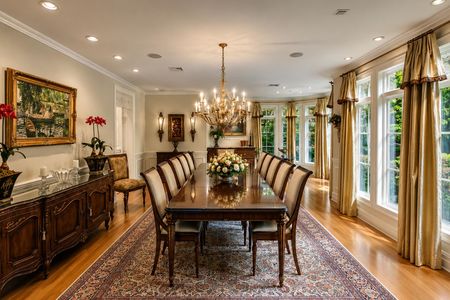 0.34b 38 Bridle Way Saddle River NJ Elegant Traditional Dining Room with Chandelier