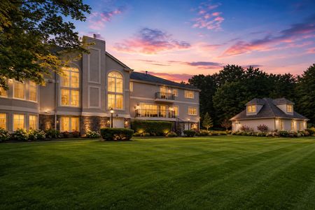 0.65 38 Bridle Way Saddle River NJ Twilight Estate with Glowing Windows