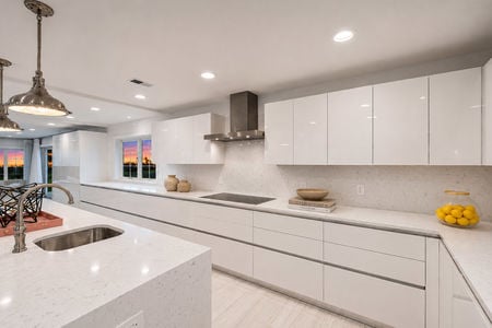 24. 108 Briarwood Sunset Glow in a Modern White Kitchen